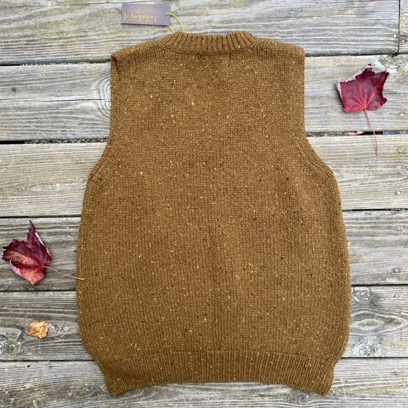 🎉SOLD🎉 Fisherman Out of Ireland Irish Wool Vest - Olive - Picture 4 of 9